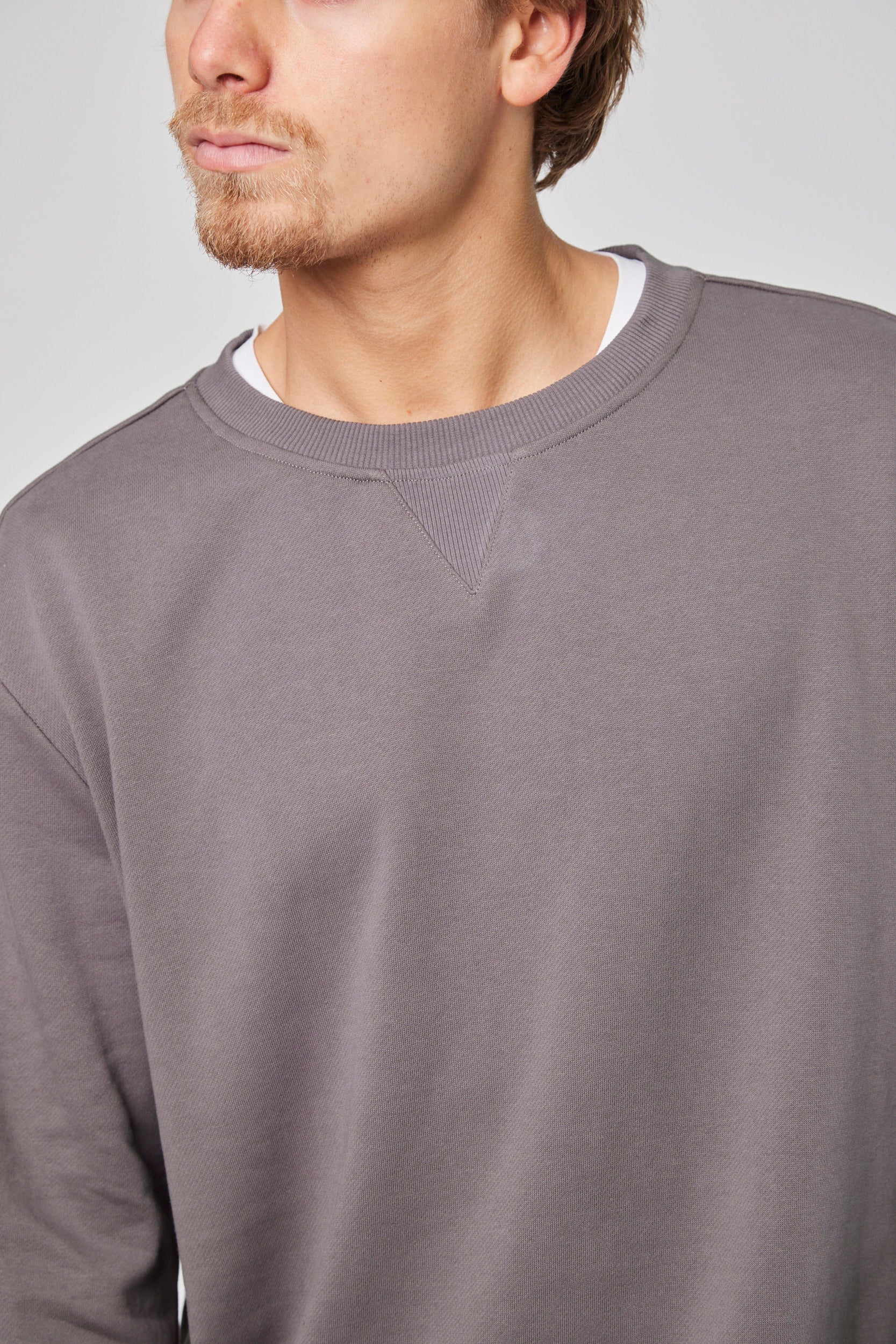 Poleron Gris Hombre Crew