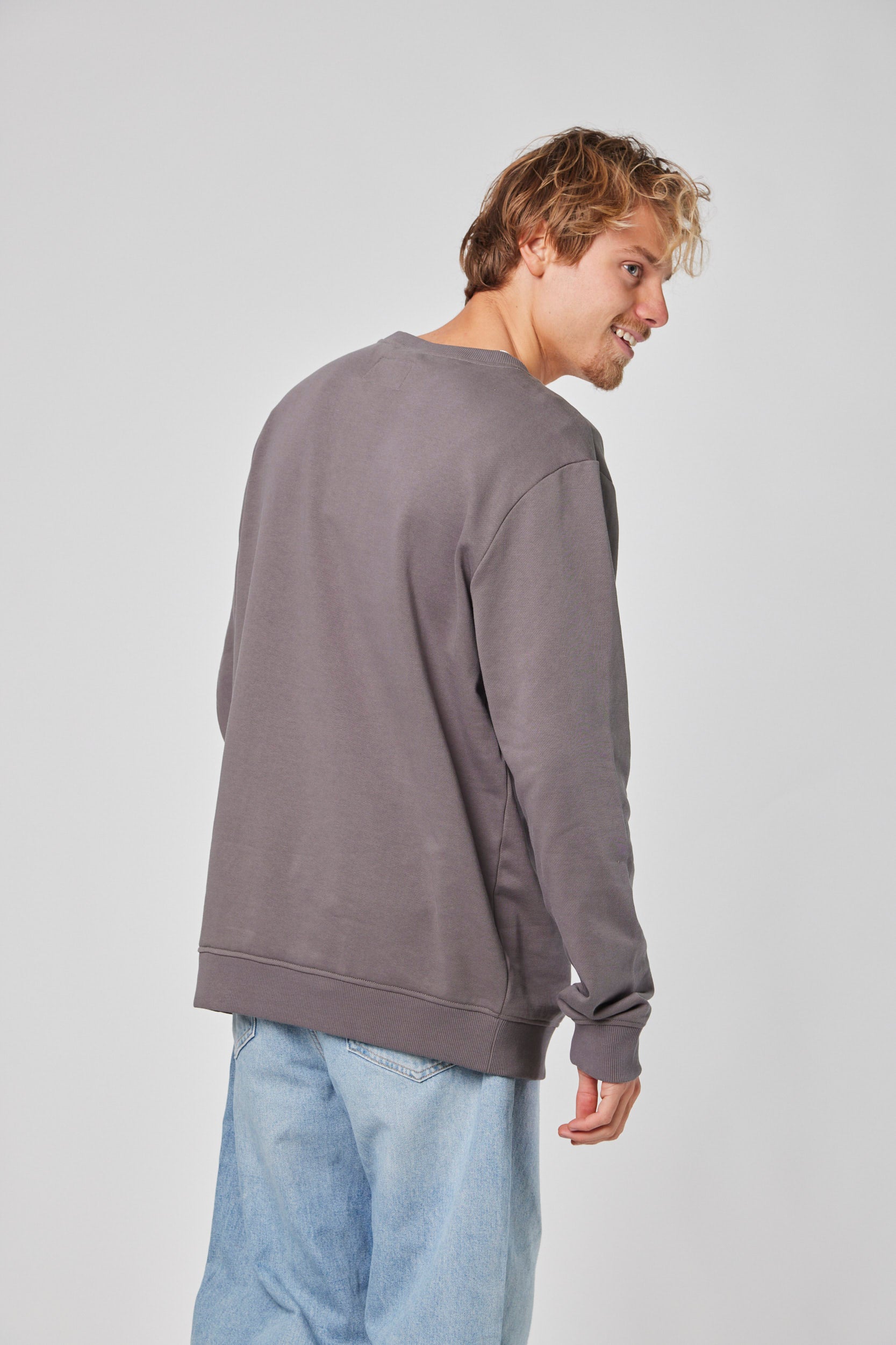 Poleron Gris Hombre Crew