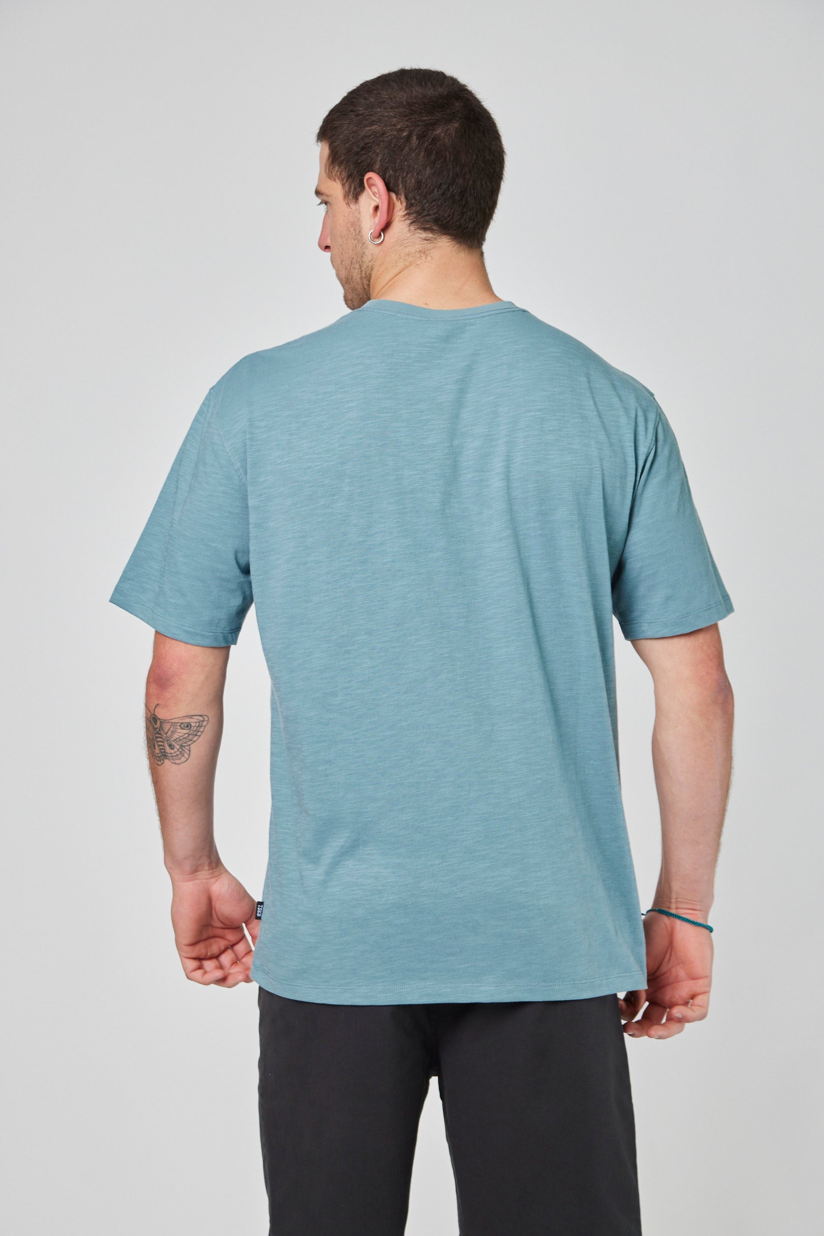 Polera Celeste Hombre Manga Corta Bolsillo