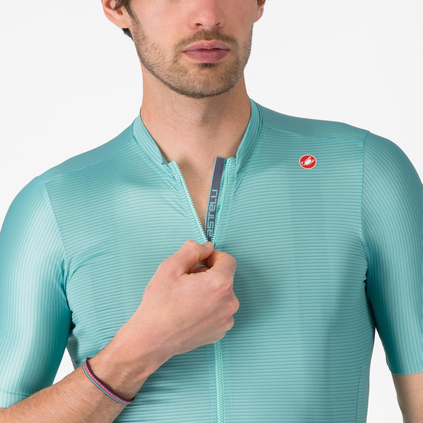 Jersey Castelli Espresso Pool Blue Back Reflex