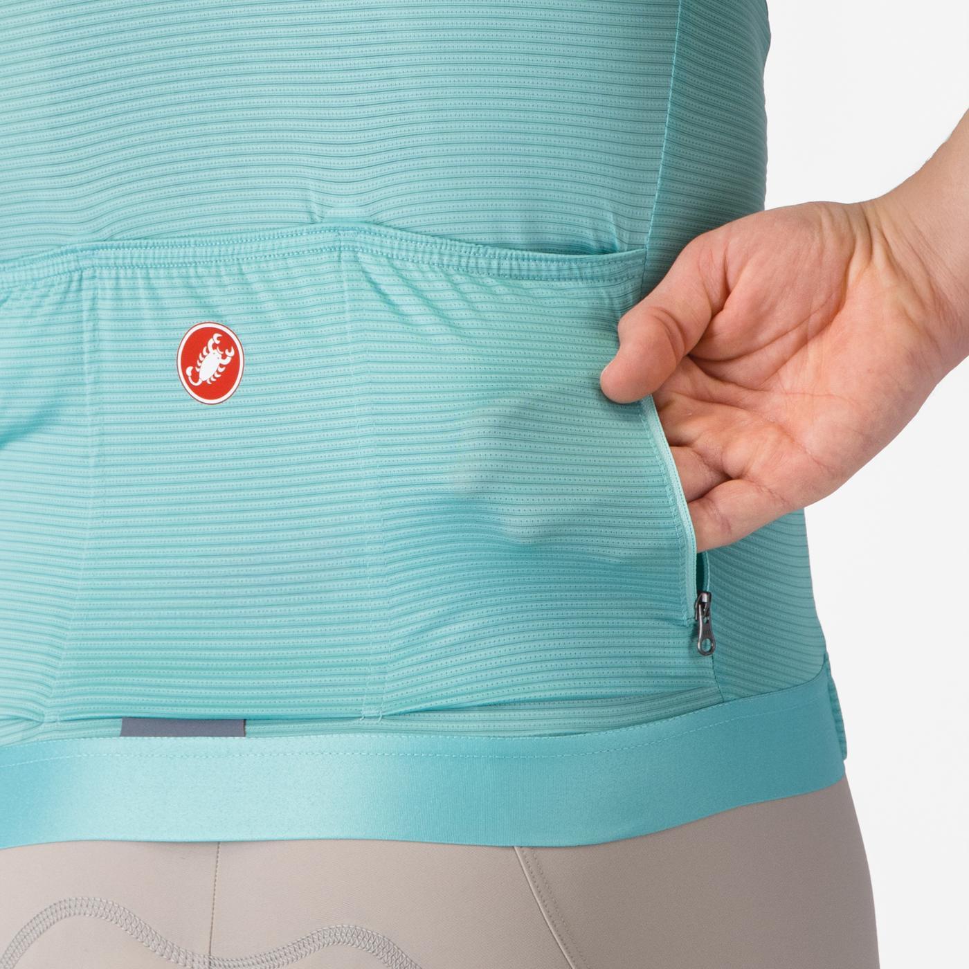 Jersey Castelli Espresso Pool Blue Back Reflex