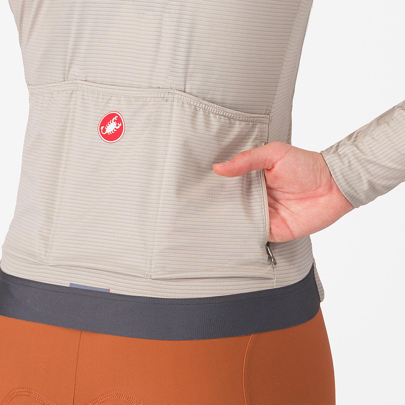 Cortaviento Castelli Espresso W Vest Manga Larga Silver Moon Mujer