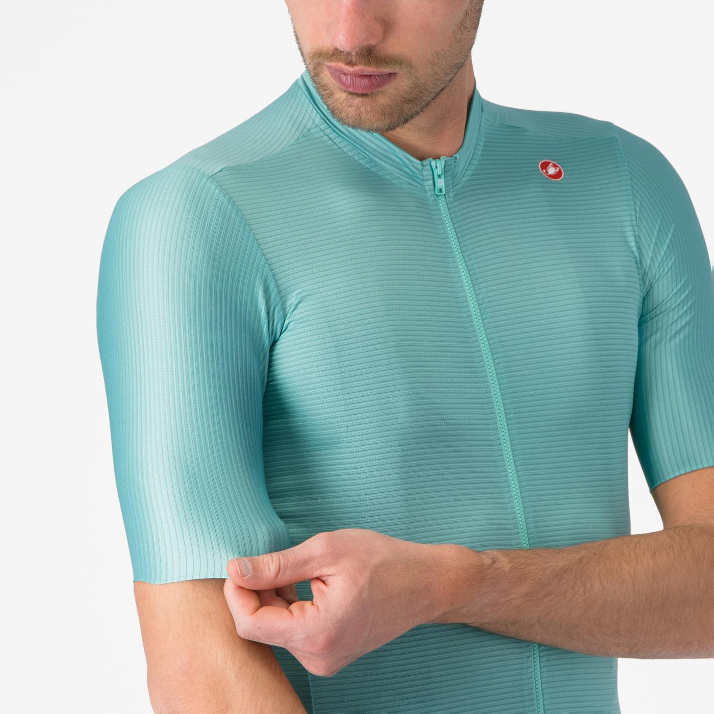 Jersey Castelli Espresso Pool Blue Back Reflex