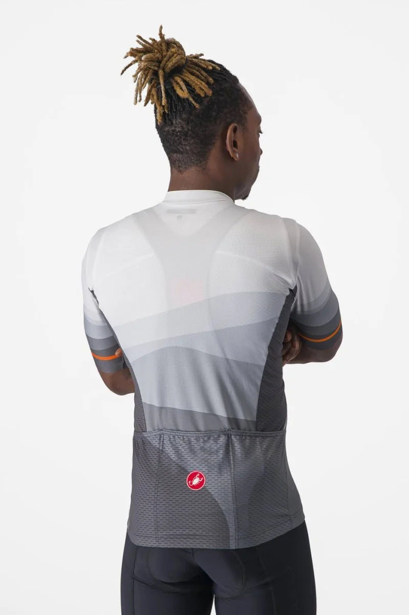 Jersey Castelli Orizzonte Gris-Blanco