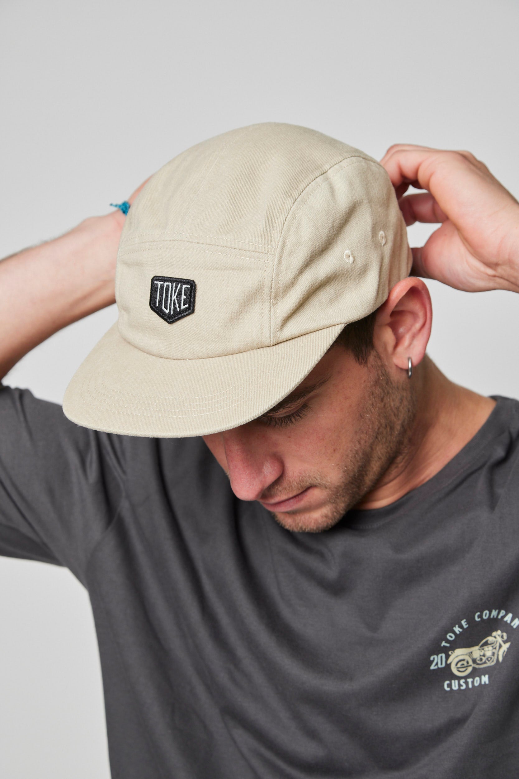 Jockey Beige Five Panel Toke