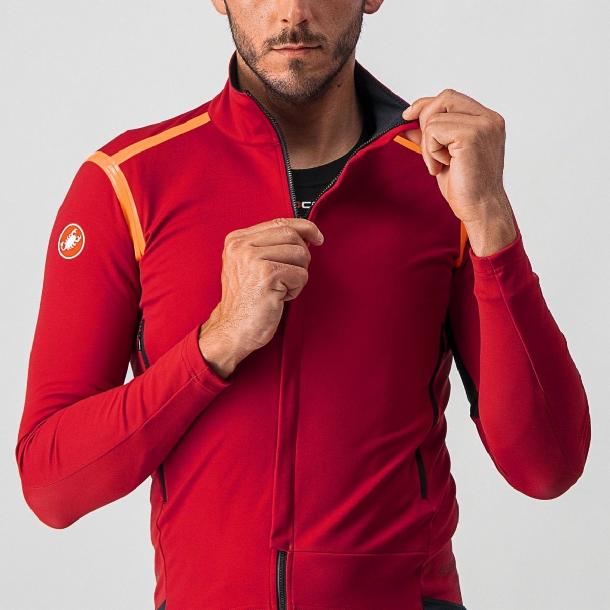 Castelli Jacket Perfetto Ros Long SL Rosso - Rideshop
