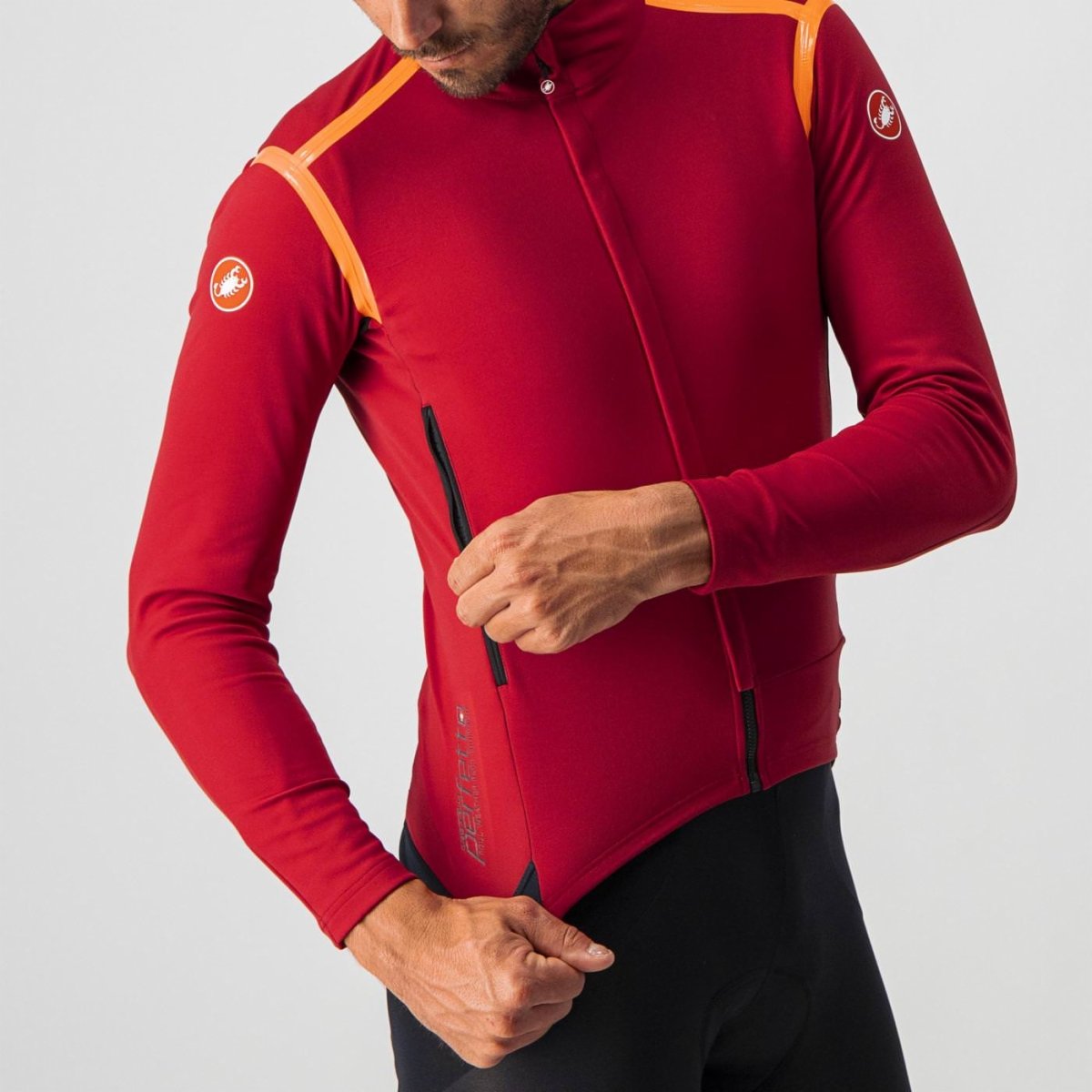 Castelli Jacket Perfetto Ros Long SL Rosso - Rideshop