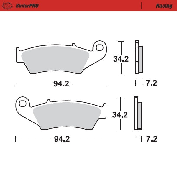 Pastilla de freno Moto-Master Honda: CR / CRF / XR, Kawasaki: KX / KDX / KLX, Suzuki: RM, Yamaha: WR / YZ