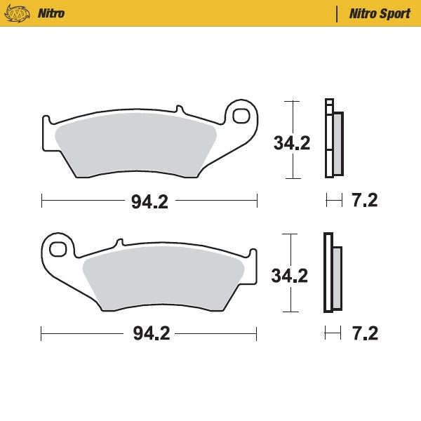 Pastilla de freno Moto-Master Nitro sport Honda: CR / CRF / XR, Kawasaki: KX / KDX / KLX, Suzuki: RM, Yamaha: WR / YZ