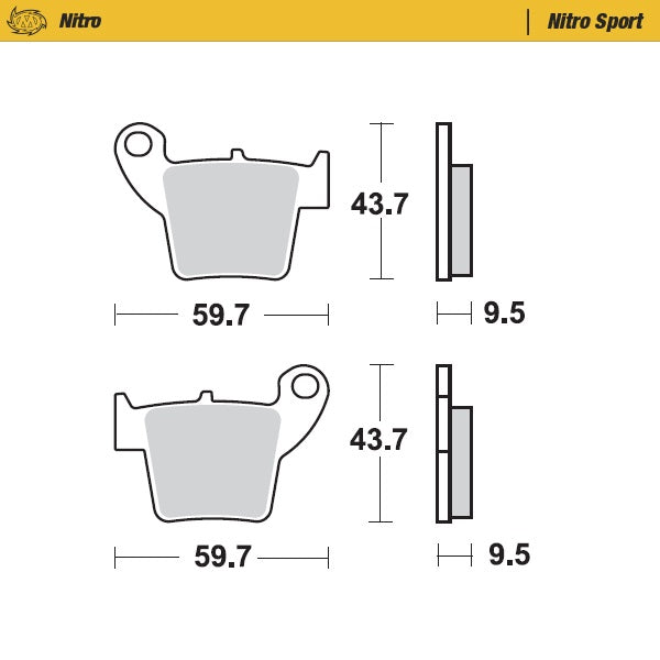 Pastilla de freno Moto-Master Nitro Sport Honda: CR125-250, CRF450