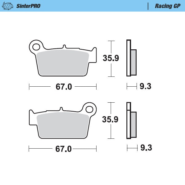 Pastilla de freno Moto-Master Racing GP Yamaha: YZ / WR, Kawasaki: KXF250 / 450