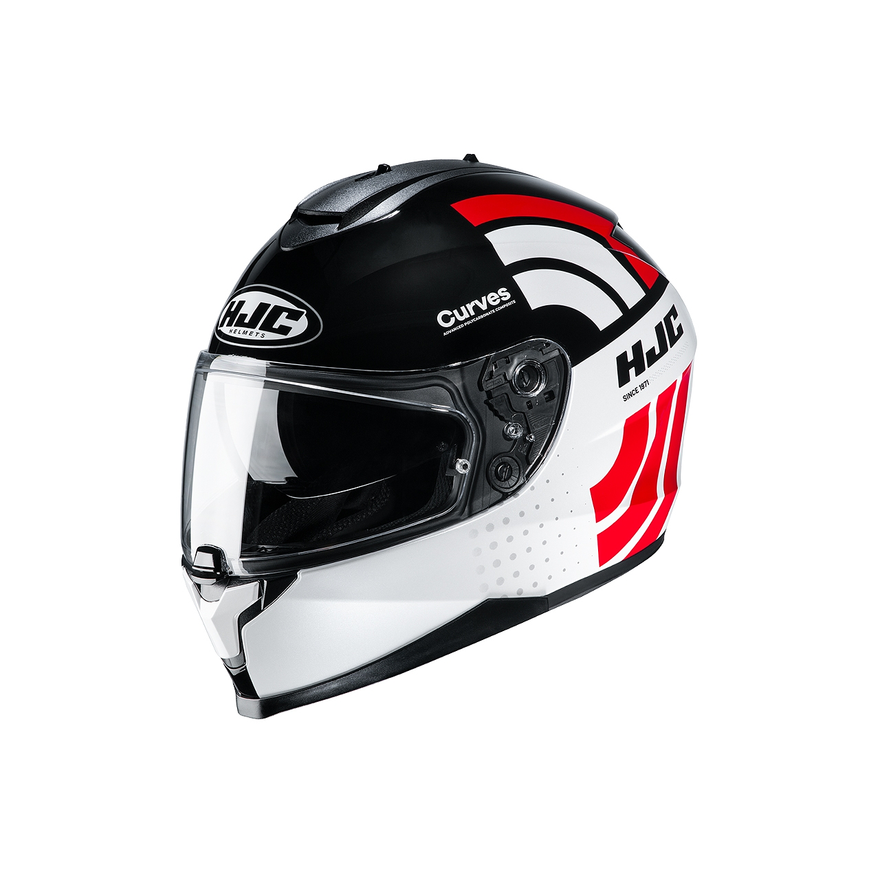 HJC Casco C70 Curves MC1 Blanco/Negro/Rojo - Rideshop