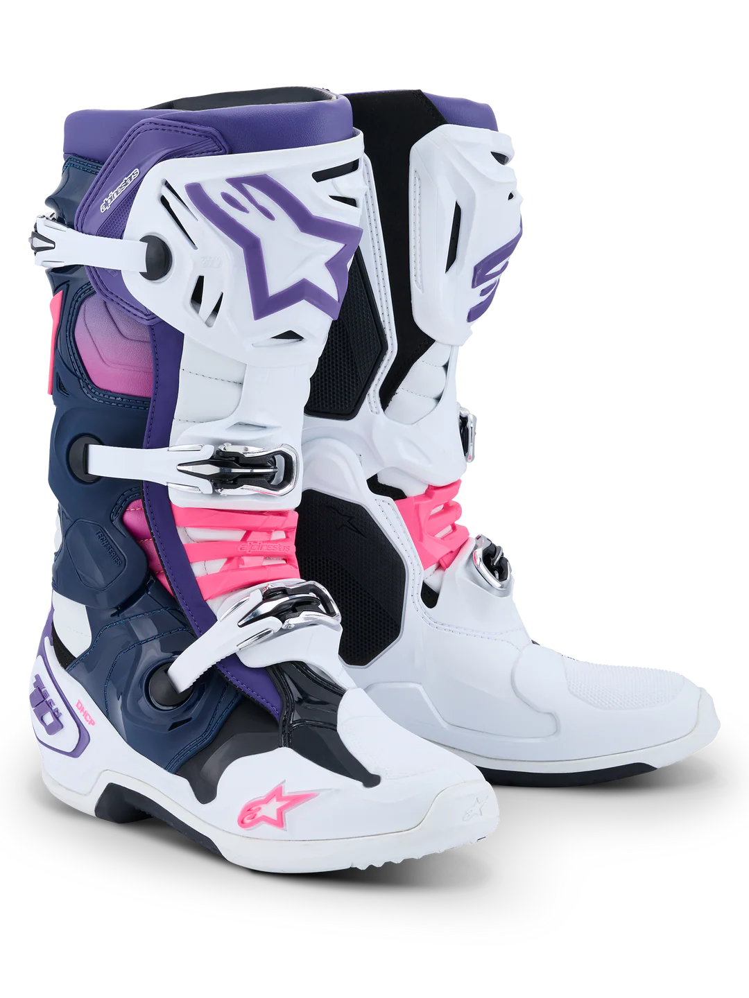 Botas de Moto Alpinestars Tech 10 Blanco Violeta