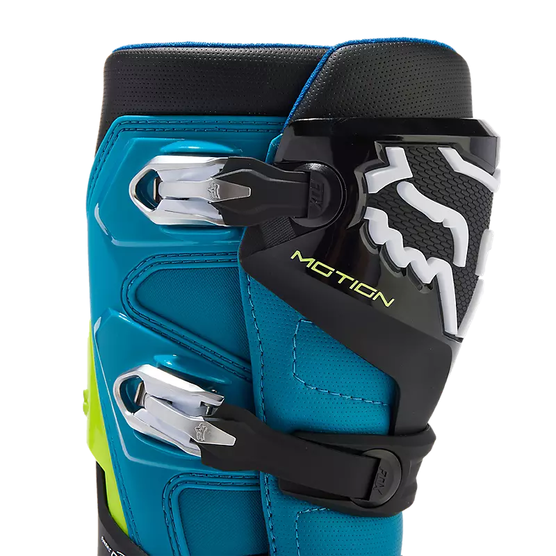 FOX Botas Moto Motion Celeste/Verde Limon - Rideshop