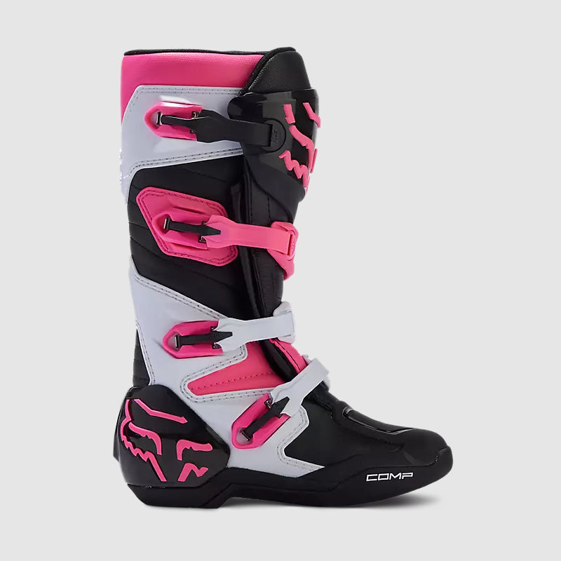 Botas Moto Mujer Comp Rosado/Blanco Fox - Rideshop