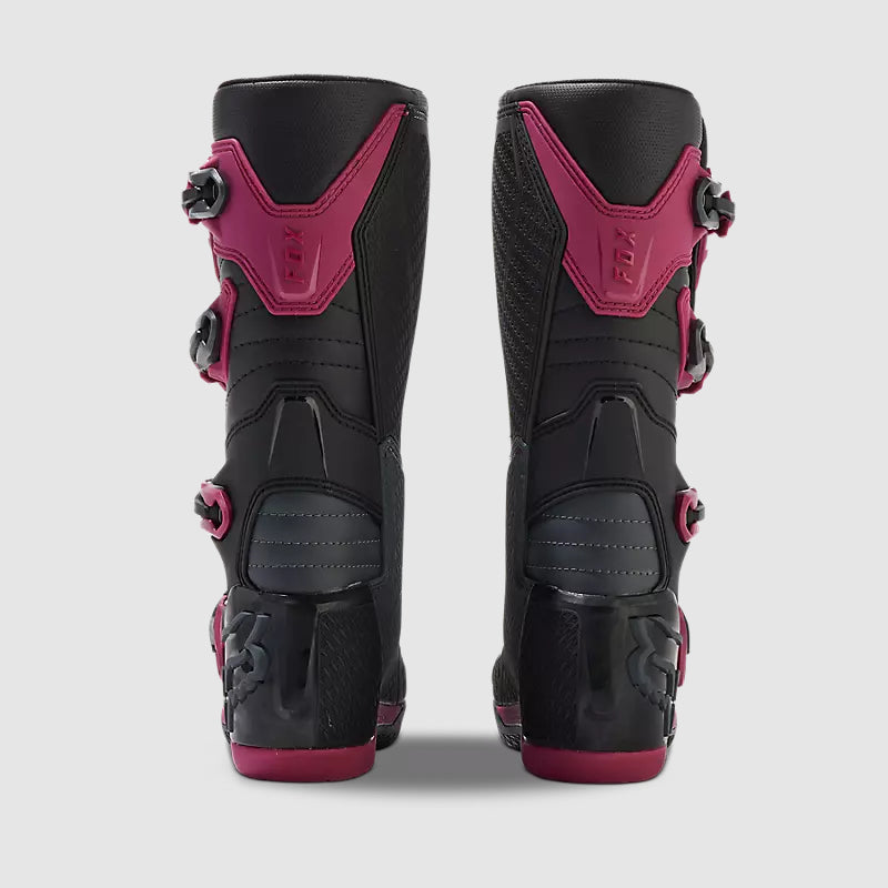 Botas Moto Mujer Comp Negro/Burdeo Fox - Rideshop