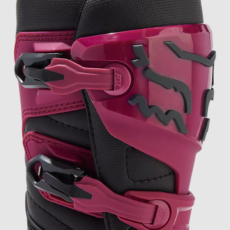 Botas Moto Mujer Comp Negro/Burdeo Fox - Rideshop