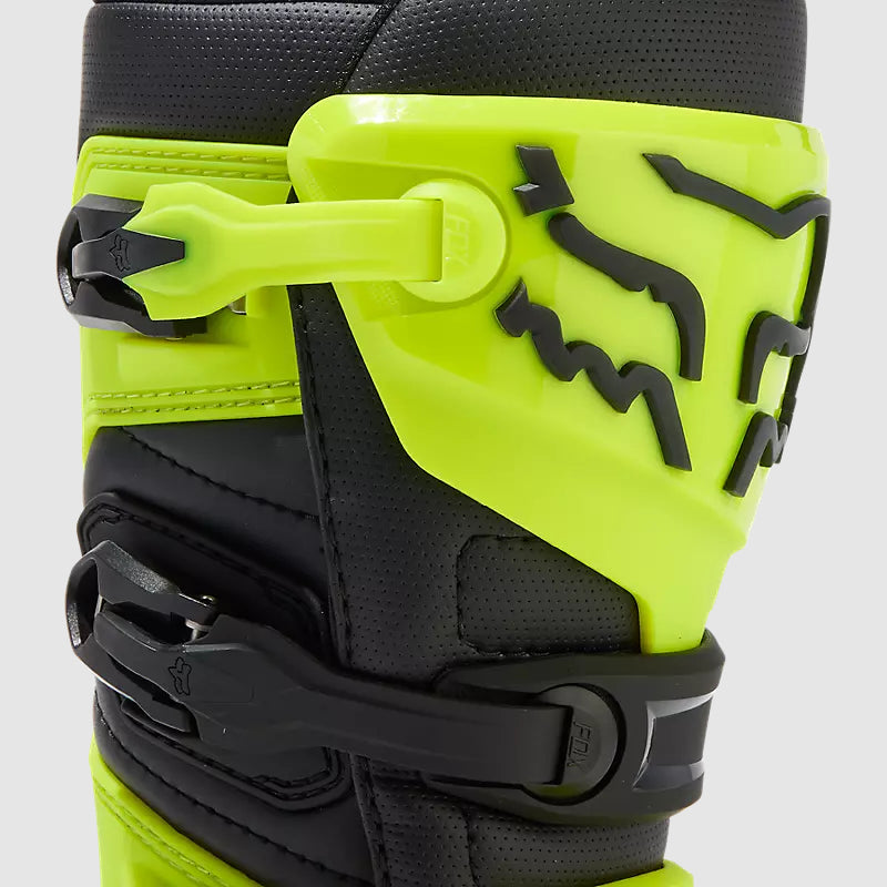 Botas Moto Niño Comp Amarillo Fluor Fox - Rideshop