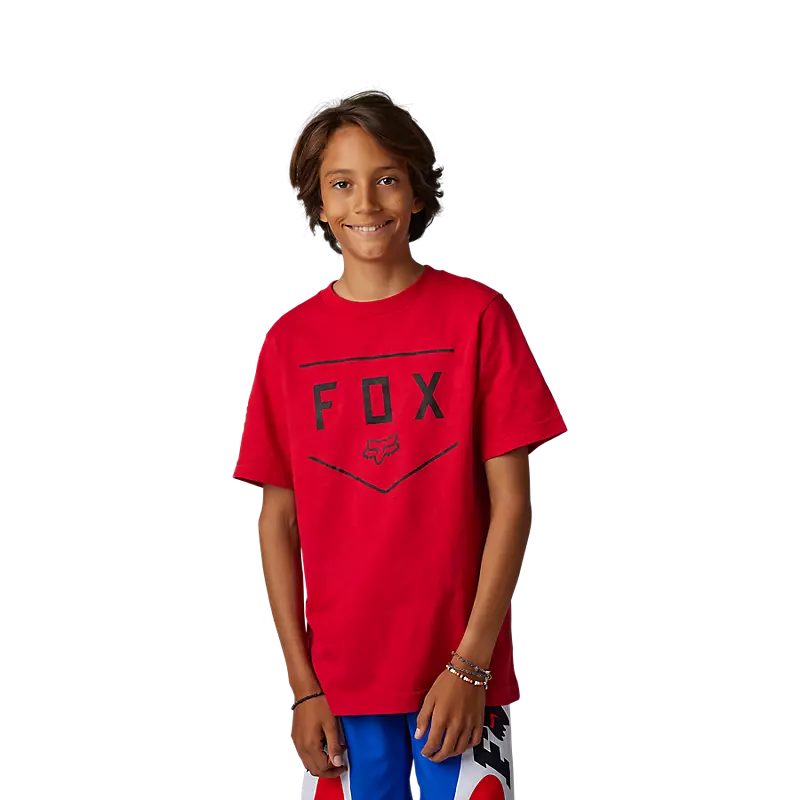 FOX Polera Lifestyle Ni o Shield Rojo