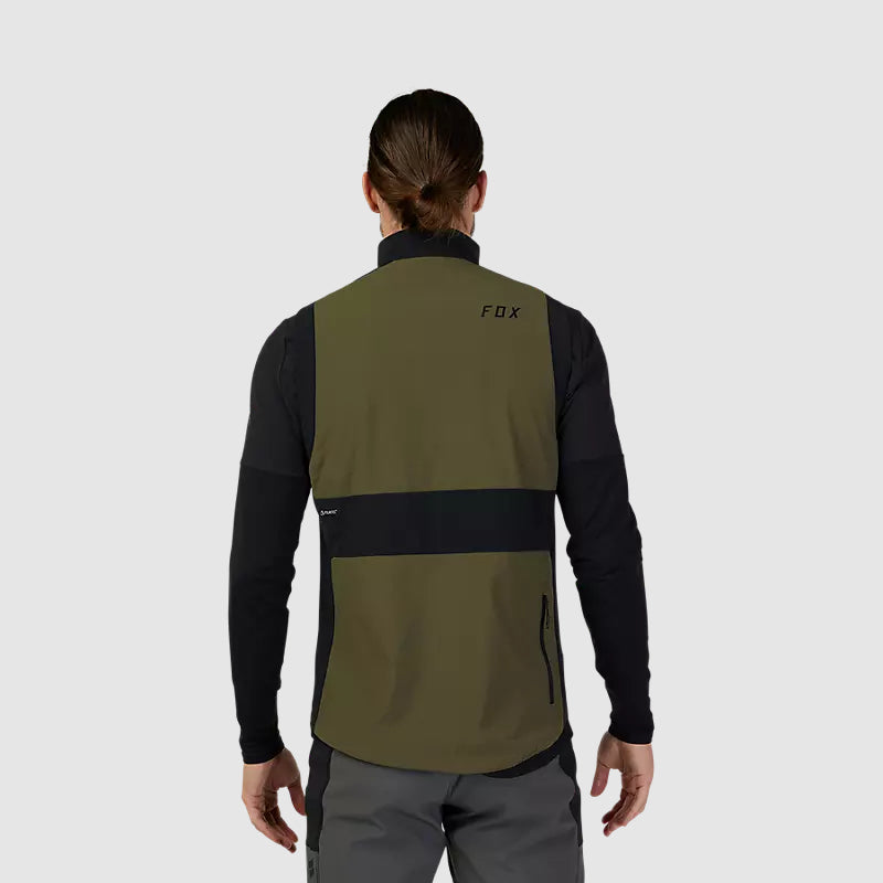 Chaqueta Bicicleta Defend Fire Alpha Sin Mangas Verde Oliva Fox - Rideshop
