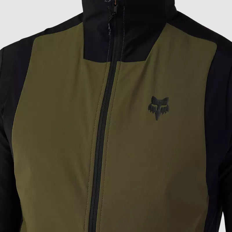 Chaqueta Bicicleta Defend Fire Alpha Sin Mangas Verde Oliva Fox - Rideshop