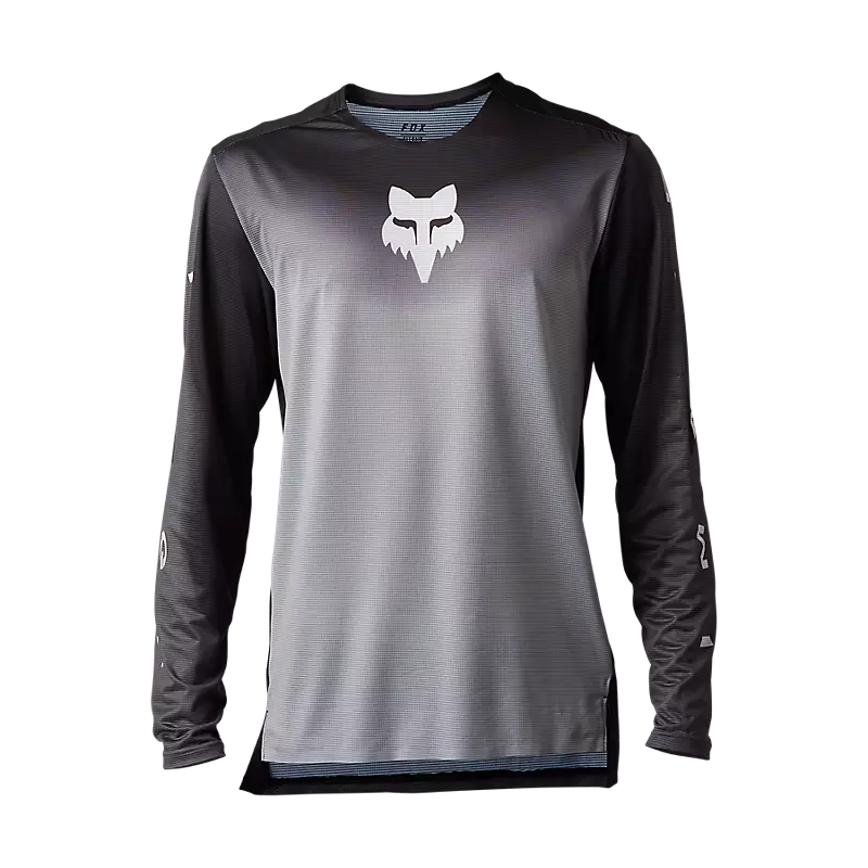 FOX Polera Bicicleta Flexair Novah Negro Gris Manga Larga Rideshop