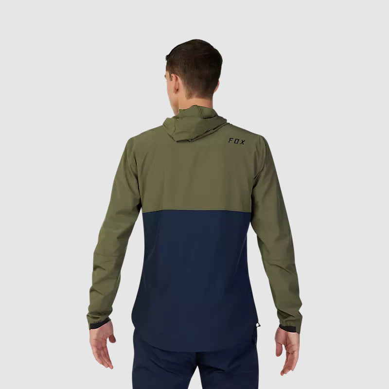 Chaqueta Cortavientos Bicicleta Canguro Ranger Verde Oliva Fox - Rideshop