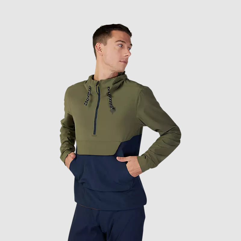 Chaqueta Cortavientos Bicicleta Canguro Ranger Verde Oliva Fox - Rideshop