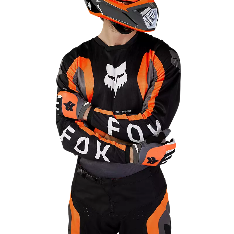 FOX Polera Moto 180 Ballast Negro/Naranjo - Rideshop