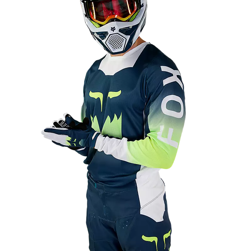 FOX Polera Moto 180 Flora Azul Petroleo - Rideshop