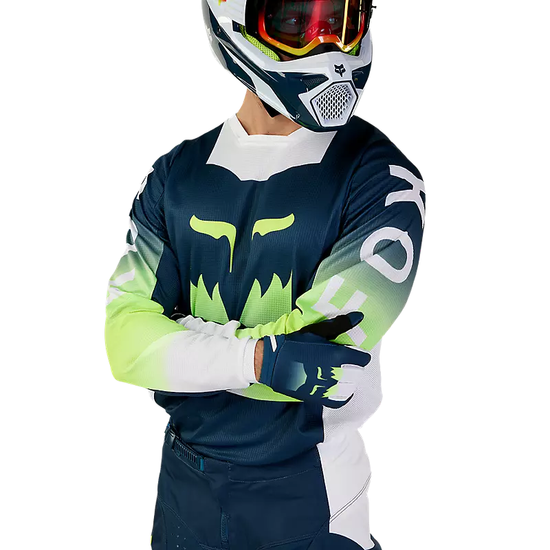FOX Polera Moto 180 Flora Azul Petroleo - Rideshop
