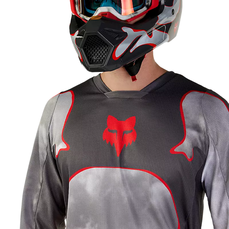 FOX Polera Moto 180 Atlas Gris/Rojo - Rideshop