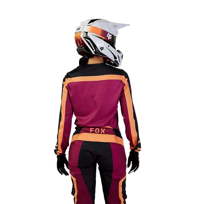FOX Polera Moto Mujer 180 Ballast Burdeo/Naranjo - Rideshop