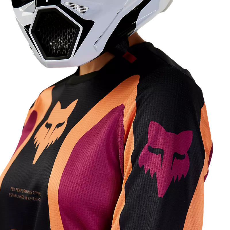 FOX Polera Moto Mujer 180 Ballast Burdeo/Naranjo - Rideshop