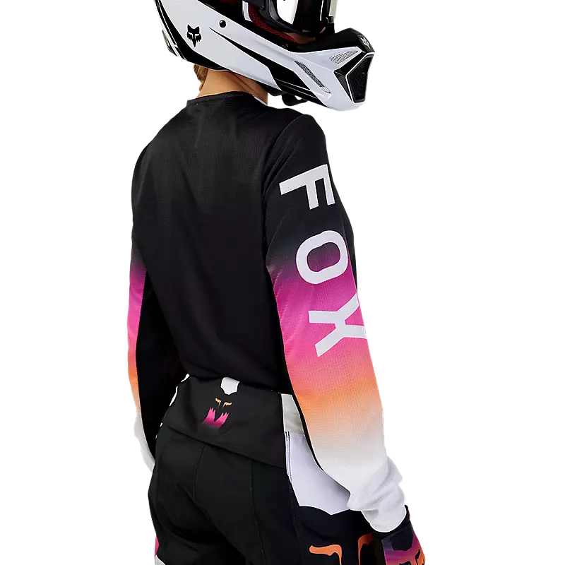 FOX Polera Moto Mujer 180 Flora Negro/Rosado - Rideshop