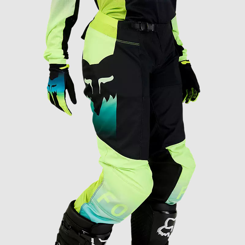 Pantalon Moto Mujer 180 Flora Negro/Amarillo Fox - Rideshop