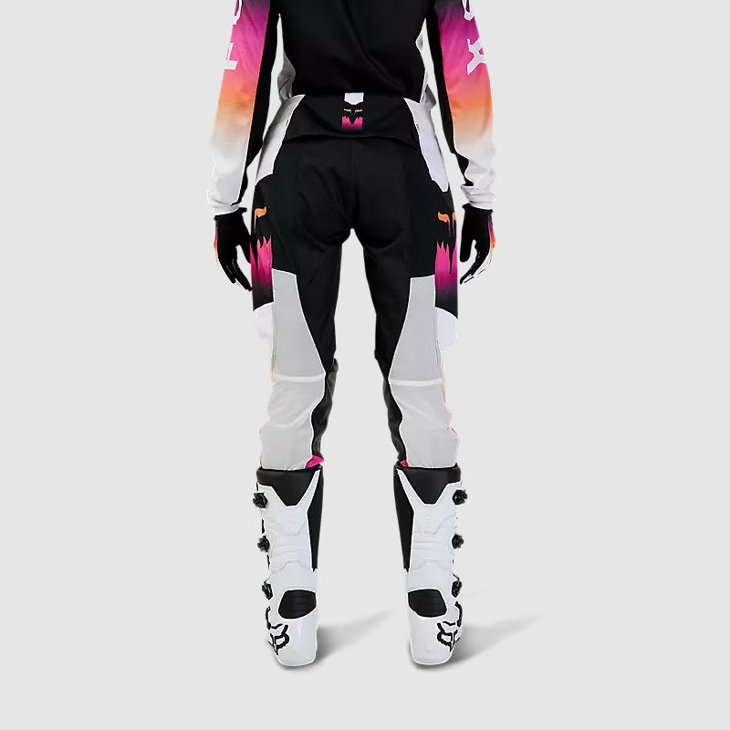 Pantalon Moto Mujer 180 Flora Negro/Rosado Fox - Rideshop