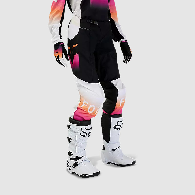Pantalon Moto Mujer 180 Flora Negro/Rosado Fox - Rideshop