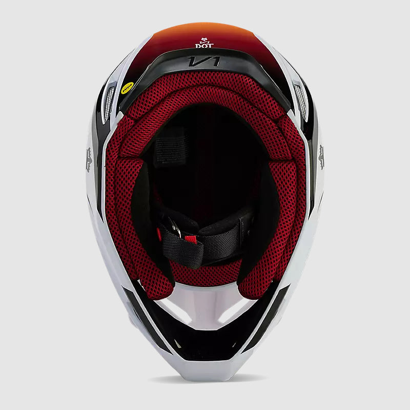 Casco Moto Niño V1 Flora Blanco/Negro Fox - Rideshop