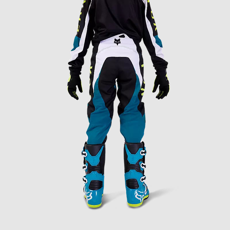Pantalon Moto Niño 180 Nitro Azul Petroleo Fox - Rideshop