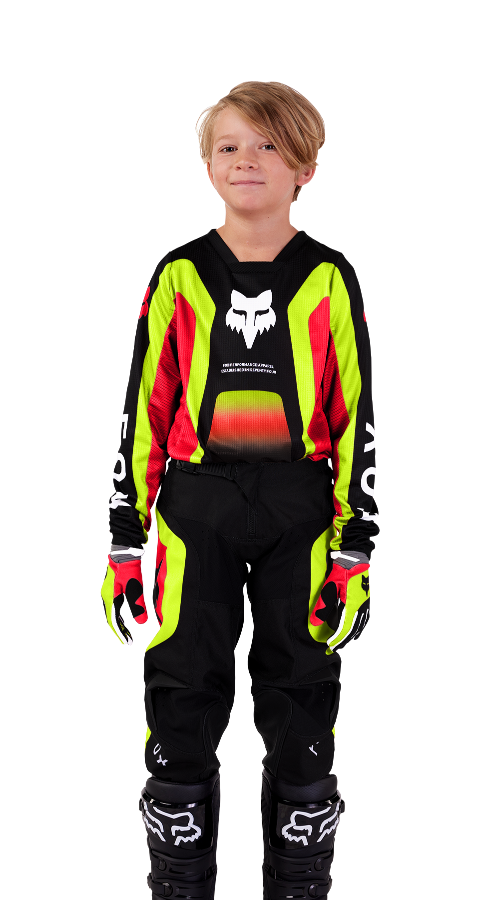 Pantalon Moto Niño 180 Ballast Rojo/Amarillo Fox - Rideshop