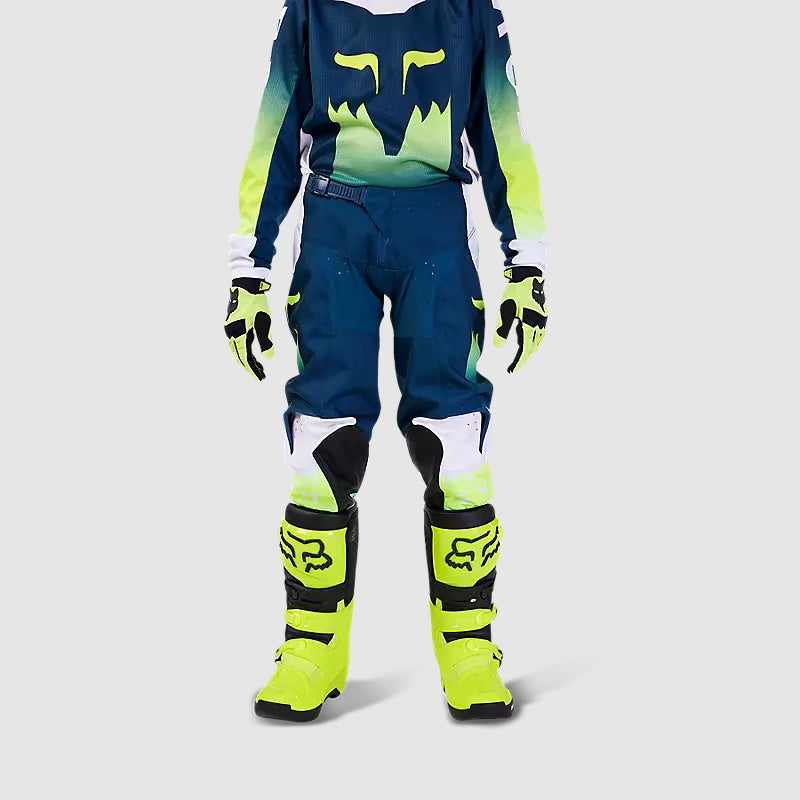 Pantalon Moto Niño 180 Flora Petroleo/Blanco Fox - Rideshop