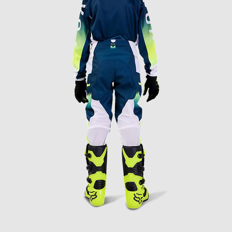 Pantalon Moto Niño 180 Flora Petroleo/Blanco Fox - Rideshop