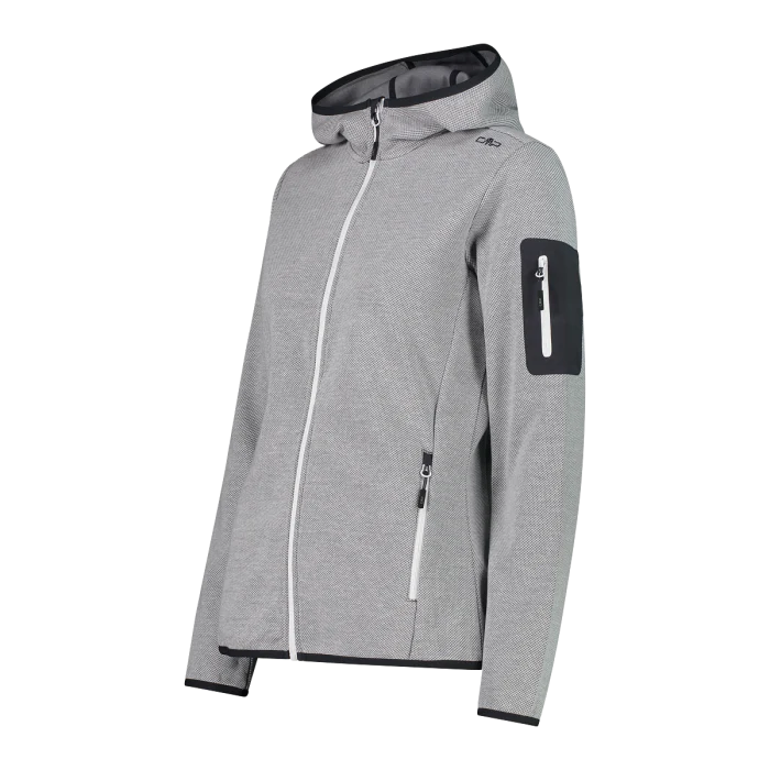 Chaqueta Mujer Knit Tech con Gorro Campagnolo Blanco/Grafito