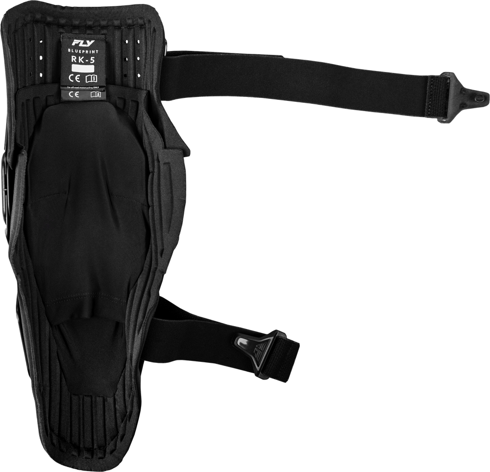 Rodillera FLY Racing Blueprint RK-5 negra, vista interior y correas