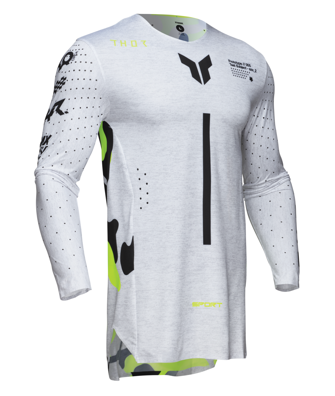 Polera Moto Thor Sportmode Riot Blanco/Amarillo