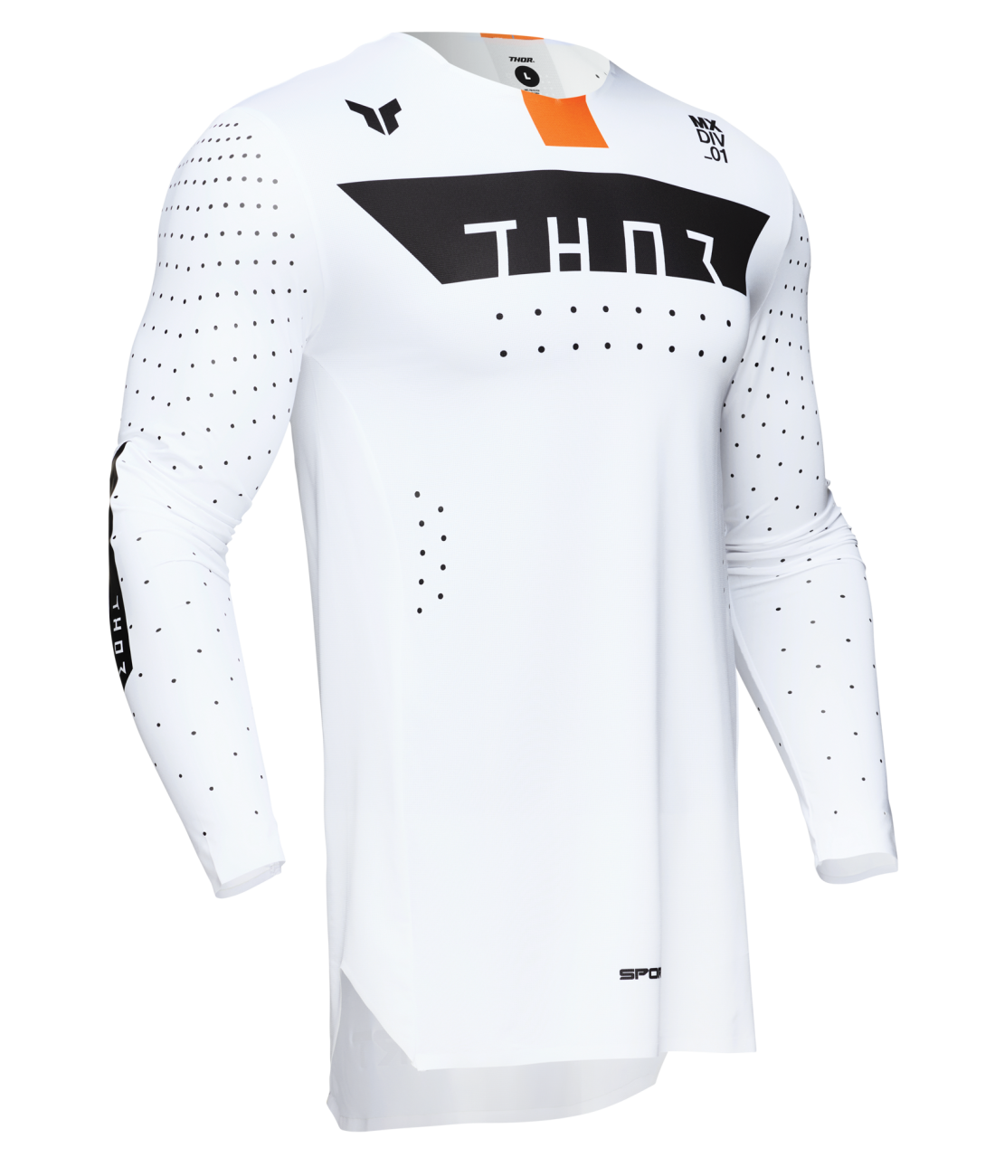 Polera Moto Thor Sportmode Rouge Blanco/Naranjo