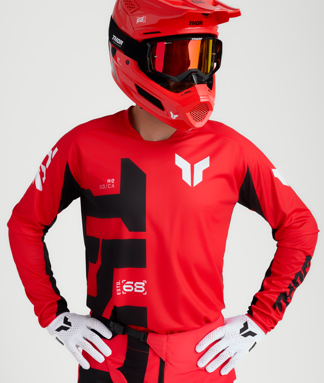 Polera Moto Thor Launchmode Forge Rojo