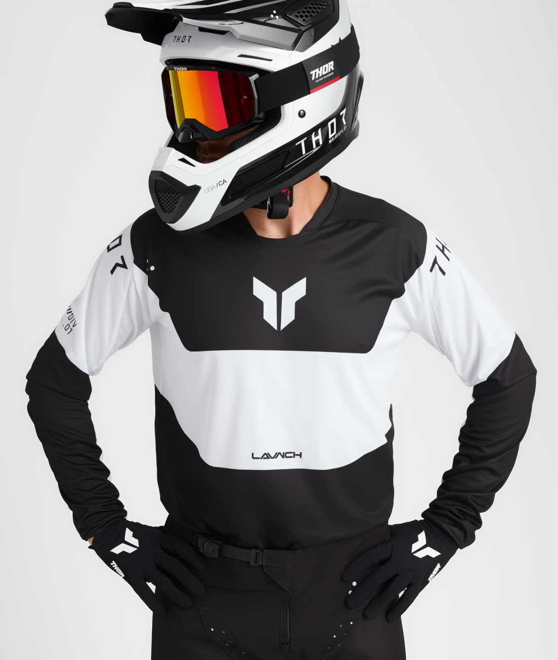 Polera Moto Thor Launchmode Storm Negro