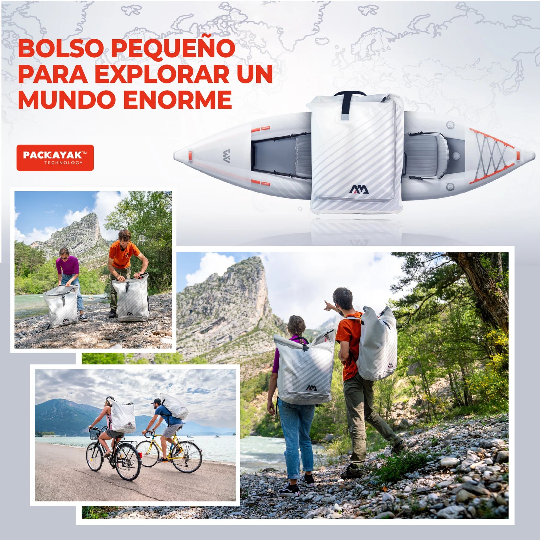 Kayak Ultraliviano Aqua Marina Halve Single / Doble Blanco